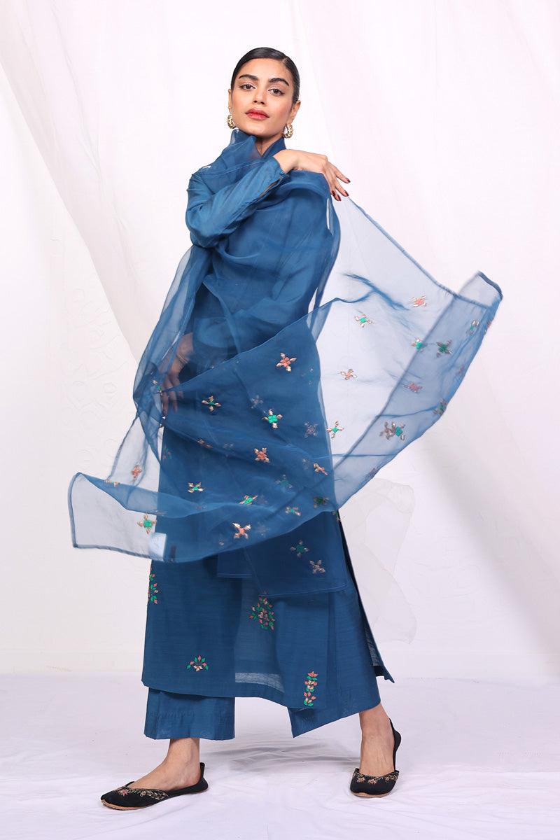 Generation - Umbrella Dream Hand Embroidered Suit - Blue - Cotton - 3 Piece