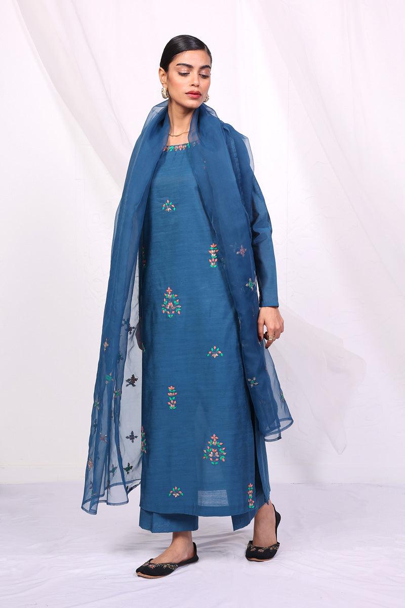Generation - Umbrella Dream Hand Embroidered Suit - Blue - Cotton - 3 Piece