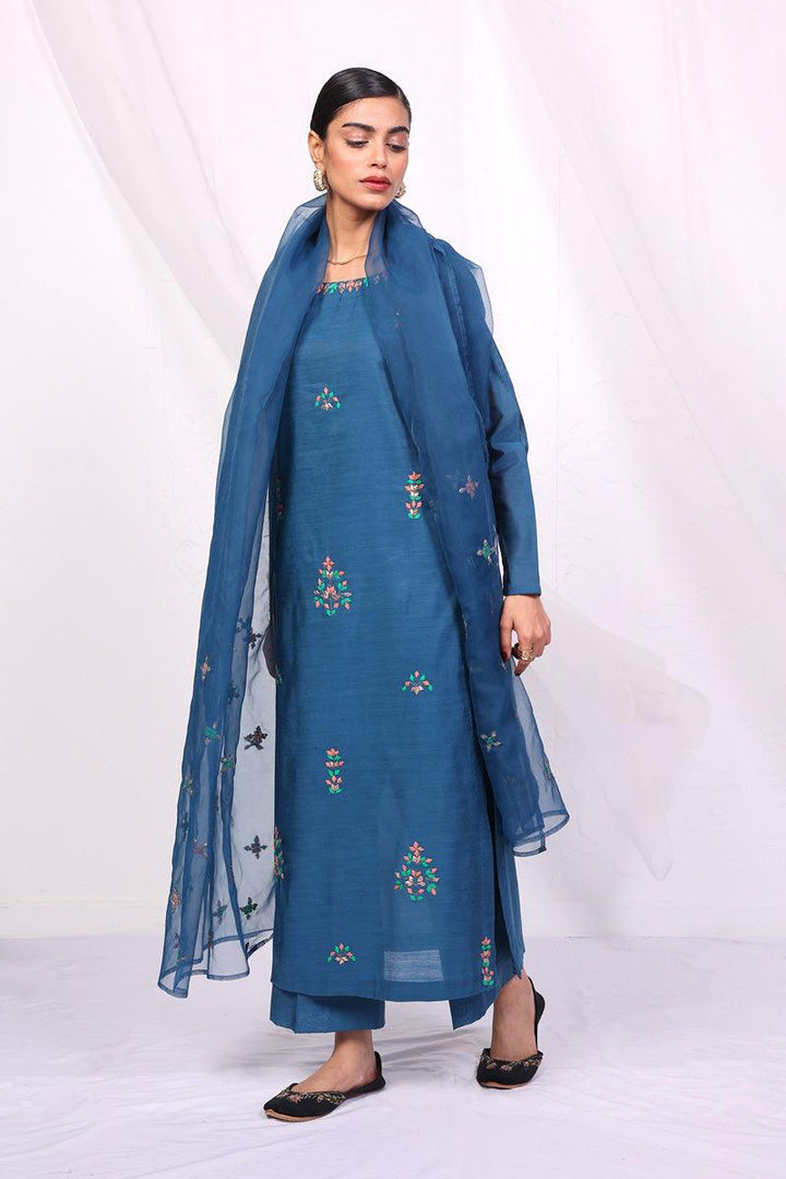 Generation - Umbrella Dream Hand Embroidered Suit - Blue - Cotton - 3 Piece