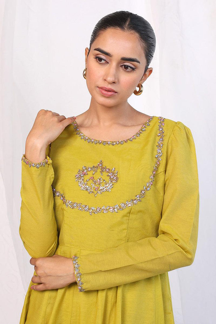 Generation - Saadah Anarkali 2-Piece Suit - Red - Karandi