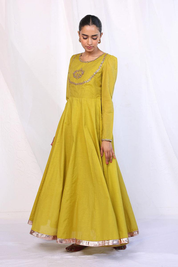 Generation - Saadah Anarkali 2-Piece Suit - Red - Karandi