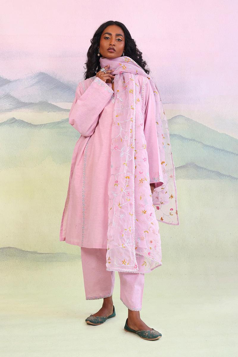 Generation - Gulon Se Guftagoo Dupatta - Pink - Karandi - 1 Piece