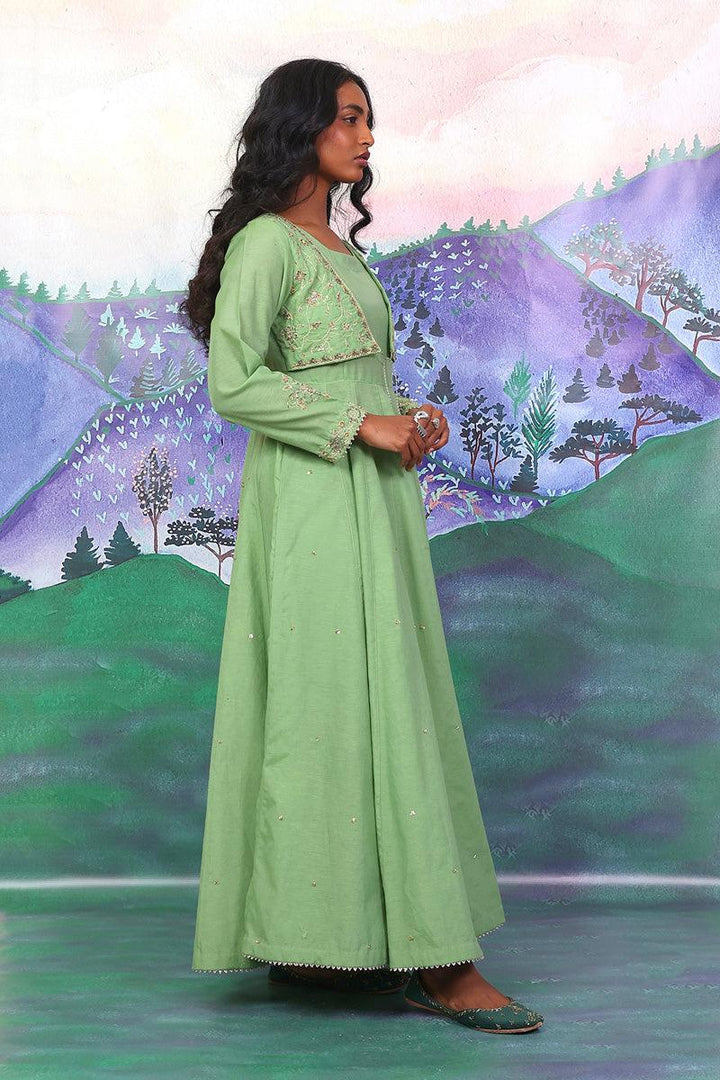 Generation - Saadah Anarkali 2-Piece - Green - Karandi