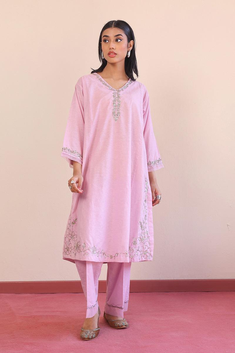 Generation - Saadah Embroidered 2-Piece - Pink - Cotton