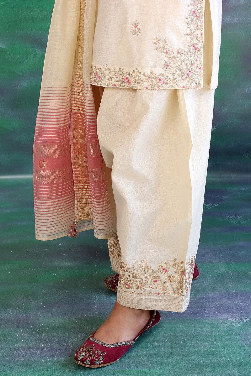 Generation - Aik Rang Suit - Off White - Cotton - 3 Piece