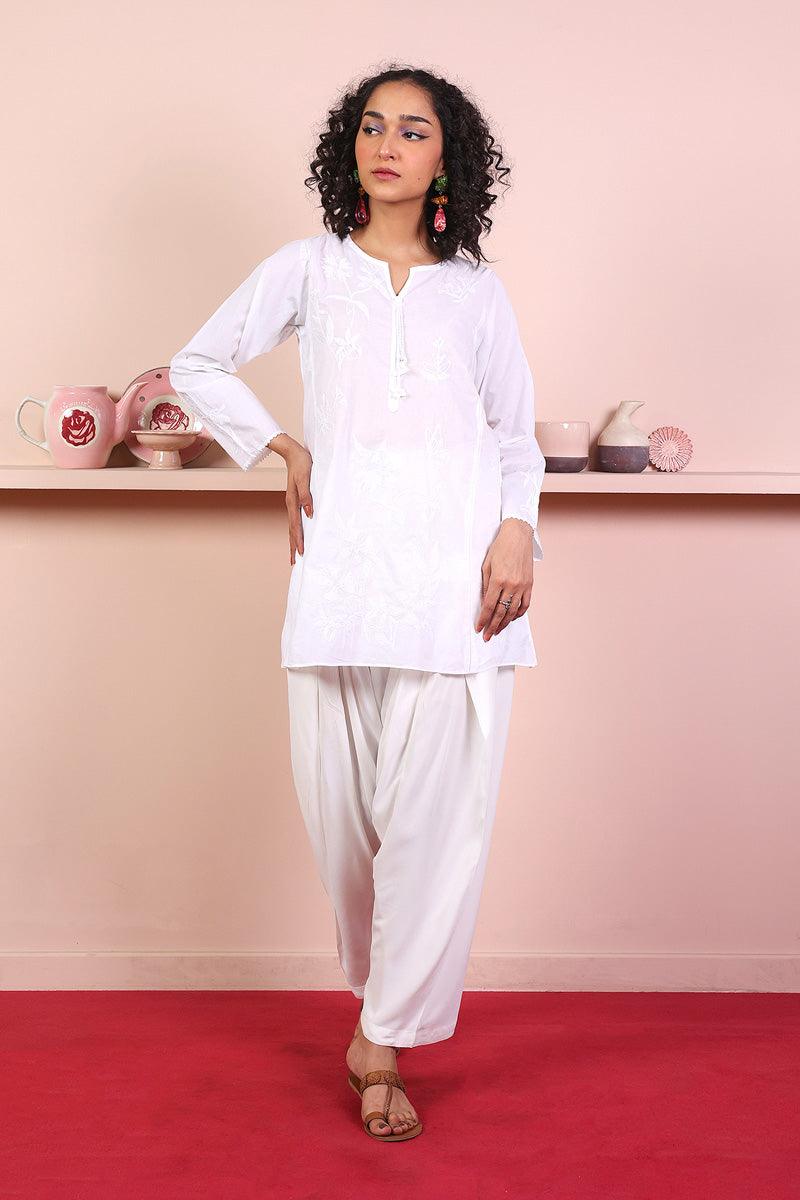 Generation - Dyeables Shalwar - White - Silk - 1 Piece