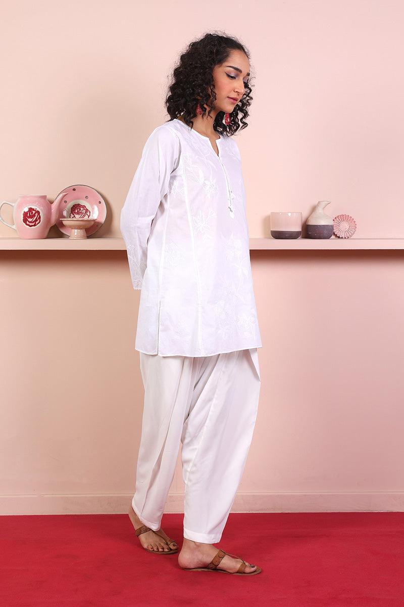 Generation - Dyeables Shalwar - White - Silk - 1 Piece