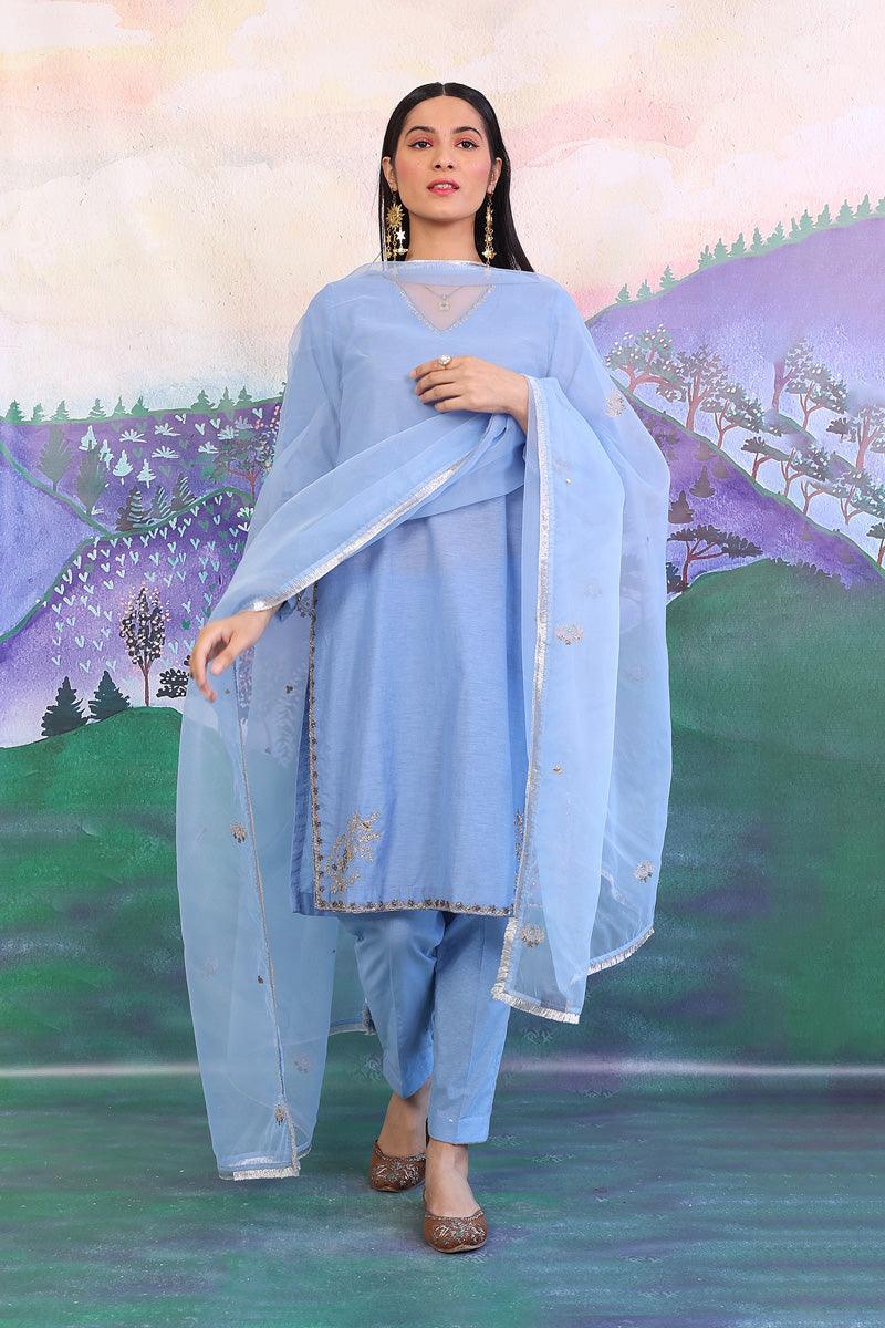 Generation - Khadija ki Kheer Dupatta - Sky Blue - Karandi - 1 Piece