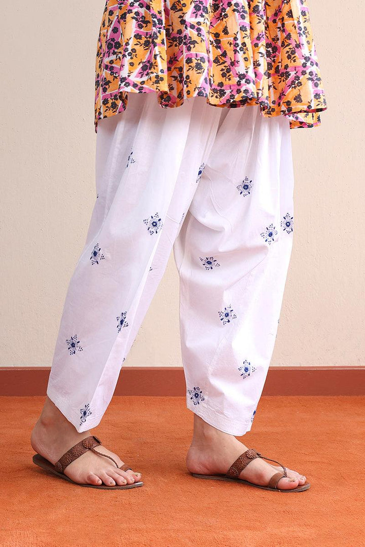 Generation - NKR Hand embroidered Shalwar - White - Lawn - 1 Piece