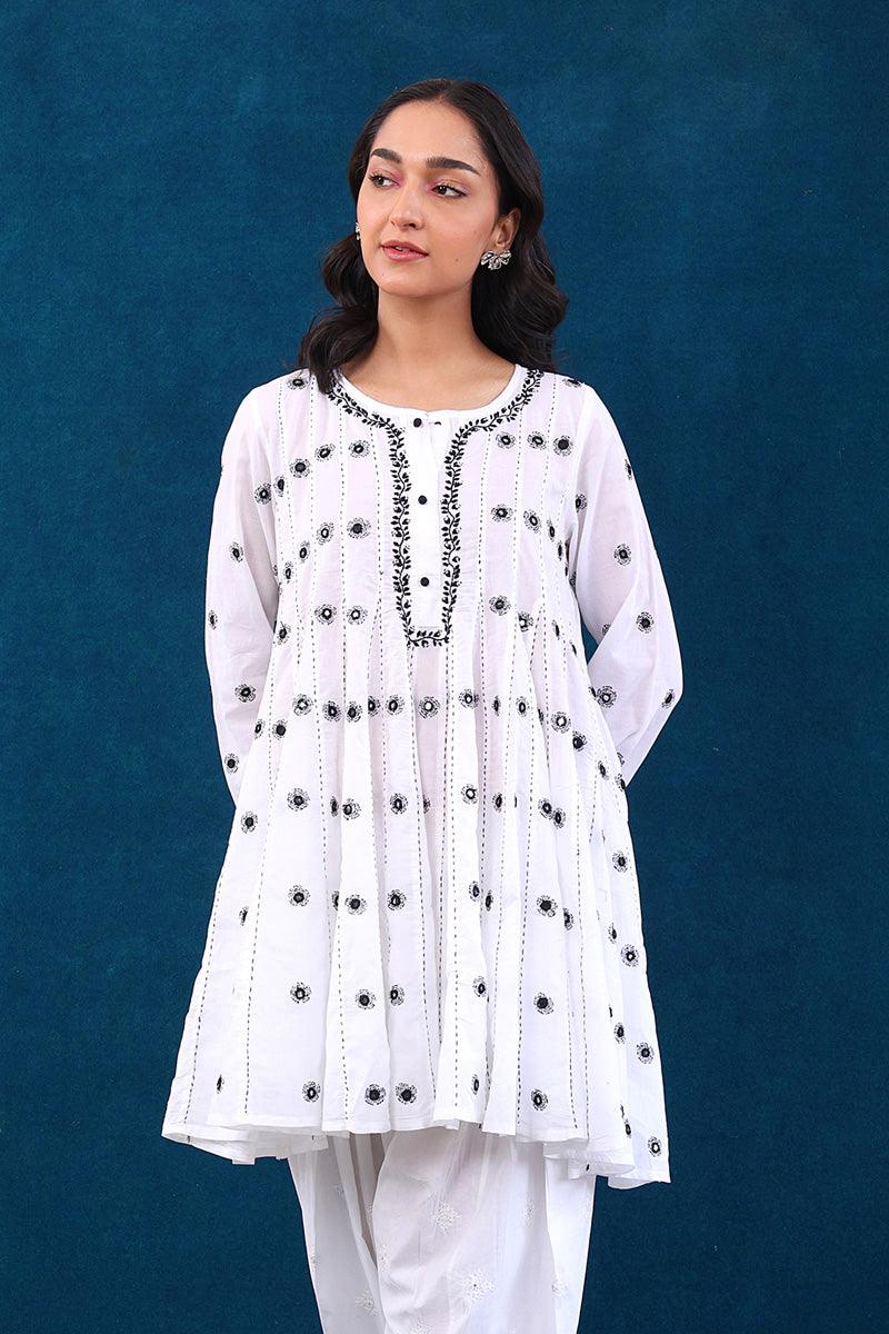 Generation - NKR Embroidered Peplum - White - Lawn - 1 Piece