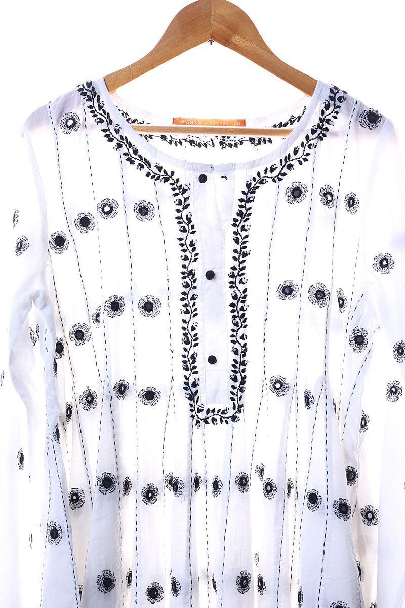 Generation - NKR Embroidered Peplum - White - Lawn - 1 Piece