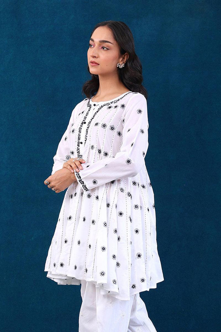 Generation - NKR Embroidered Peplum - White - Lawn - 1 Piece