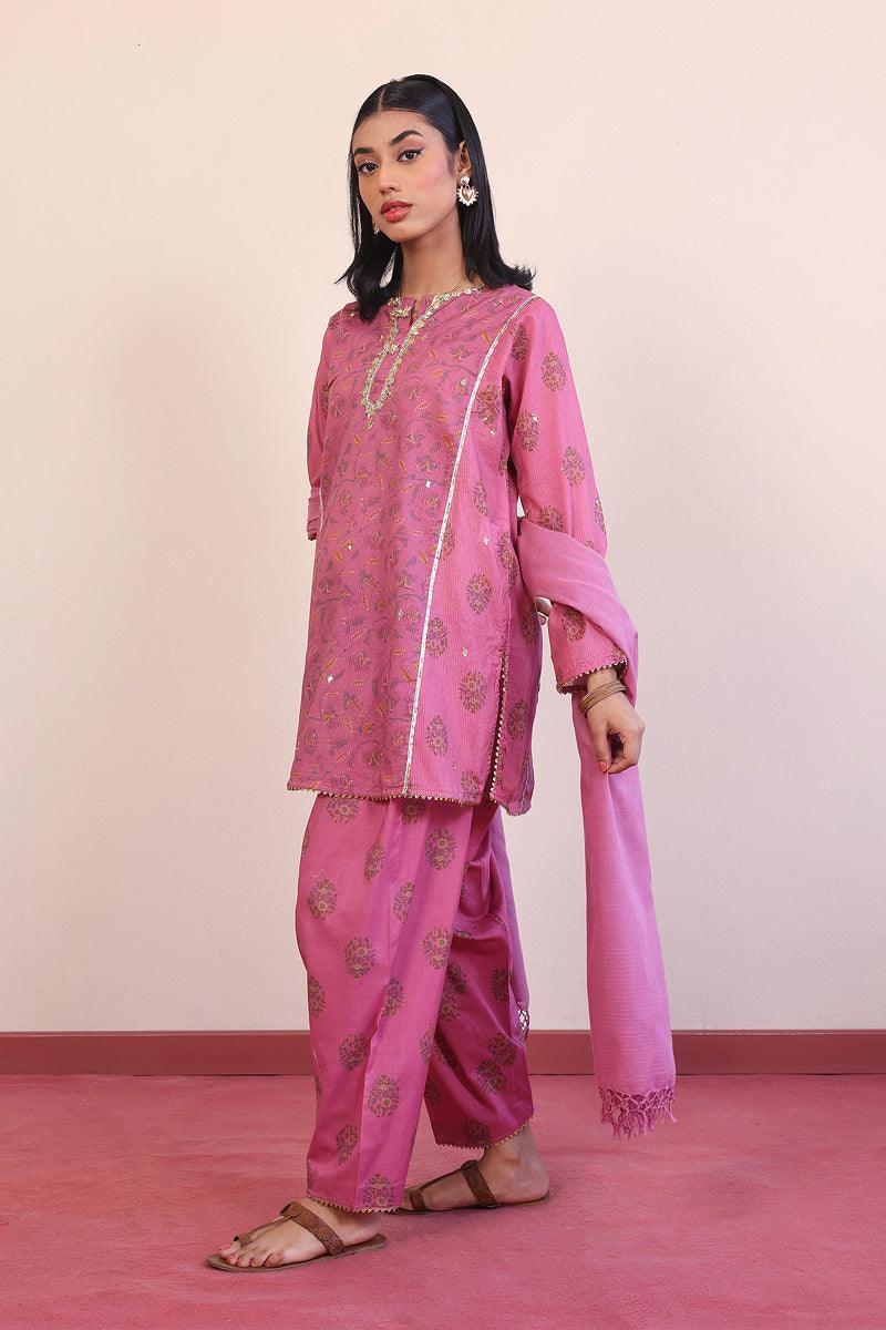 Generation - Timeless Romance Gota Galore Suit - Pink - Lawn - 3 Piece