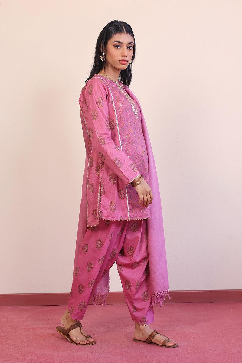 Generation - Timeless Romance Gota Galore Suit - Pink - Lawn - 3 Piece