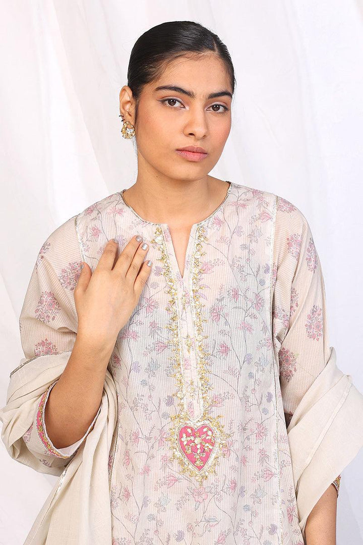 Generation - Timeless Romance Gota Suit - Red - Lawn - 3 Piece
