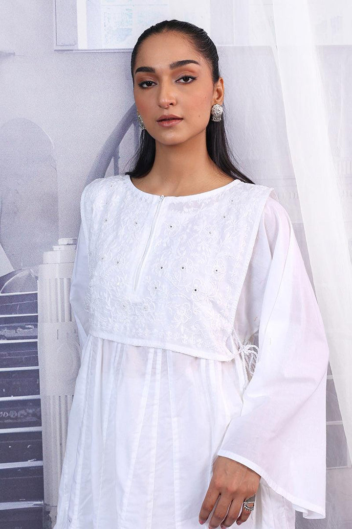 Generation - NKR sheeshakari Koti and Frock - White - Lawn - 1 Piece