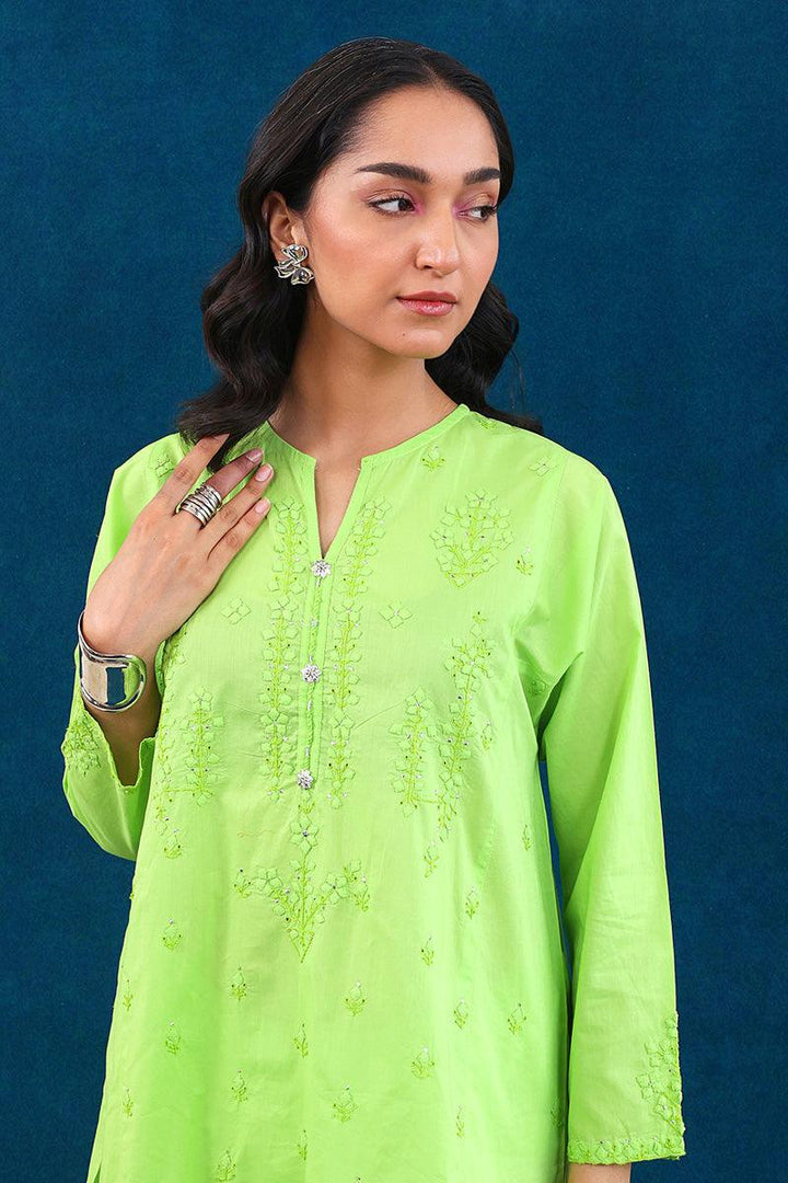 Generation - Rung e Bahaar Patti work Set - Green - Lawn - 2 Piece