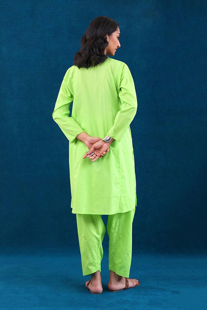 Generation - Rung e Bahaar Patti work Set - Green - Lawn - 2 Piece