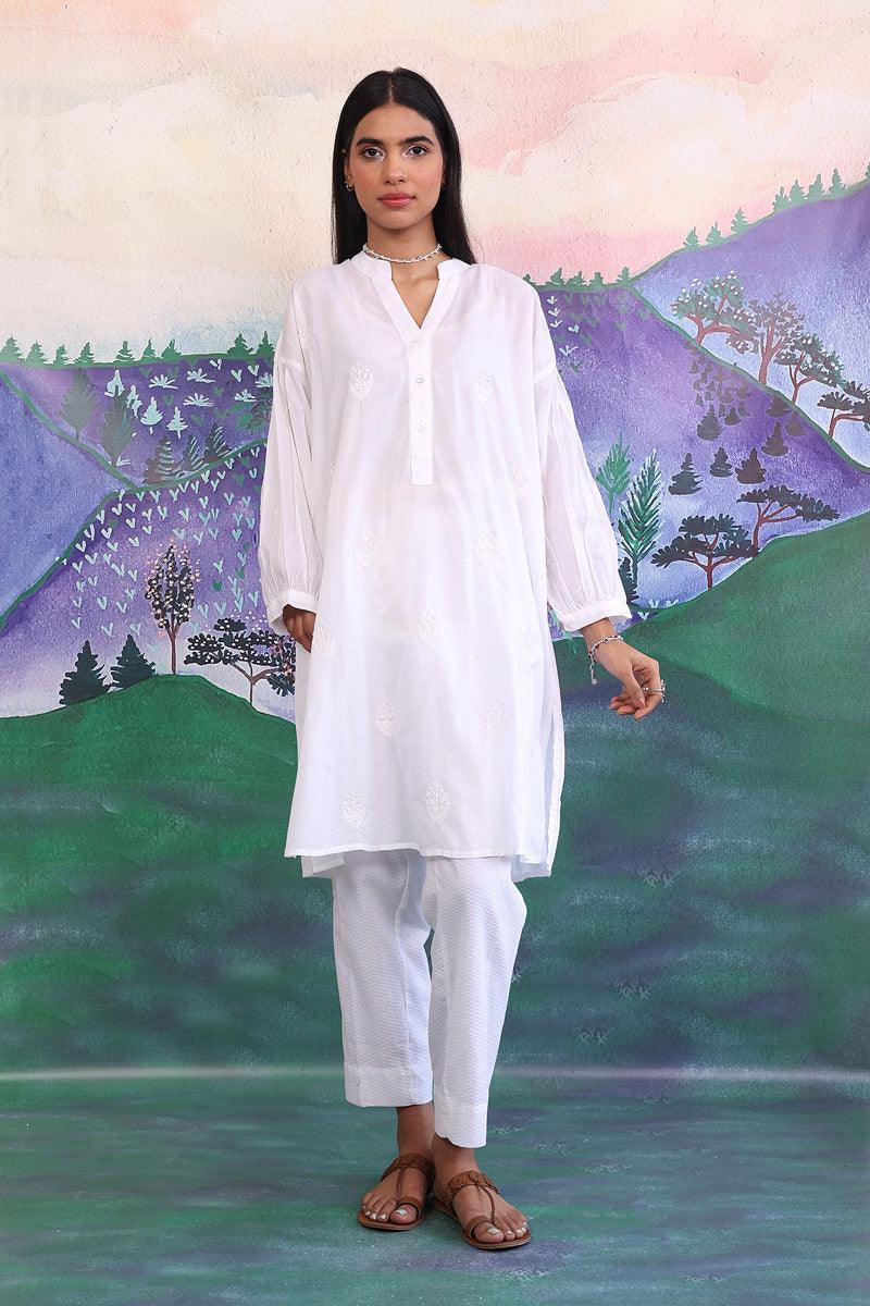 Generation - NKR Patchwork Kurta - White - Lawn - 1 Piece