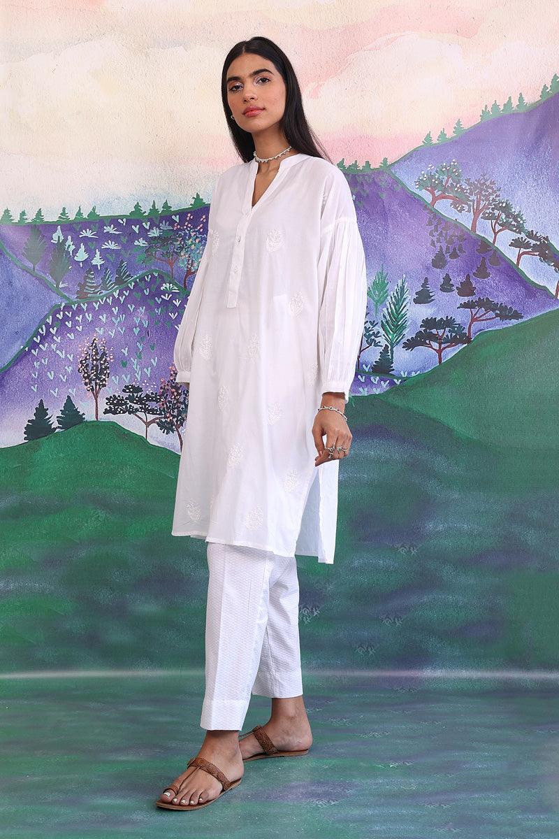 Generation - NKR Patchwork Kurta - White - Lawn - 1 Piece