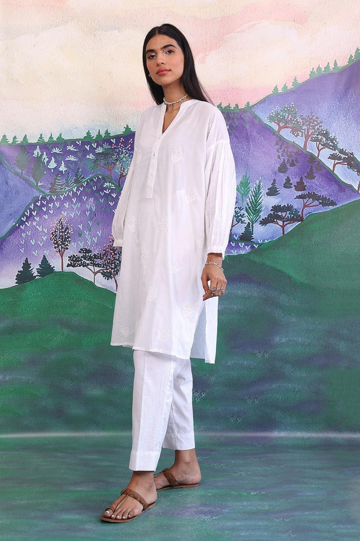 Generation - NKR Patchwork Kurta - White - Lawn - 1 Piece