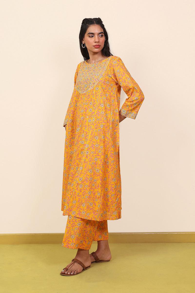 Generation - 2- Piece Desi Beat Set - Yellow - Lawn