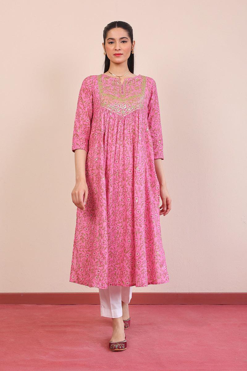 Generation - Desi Beat Swan Dress - Pink - Lawn - 1 Piece