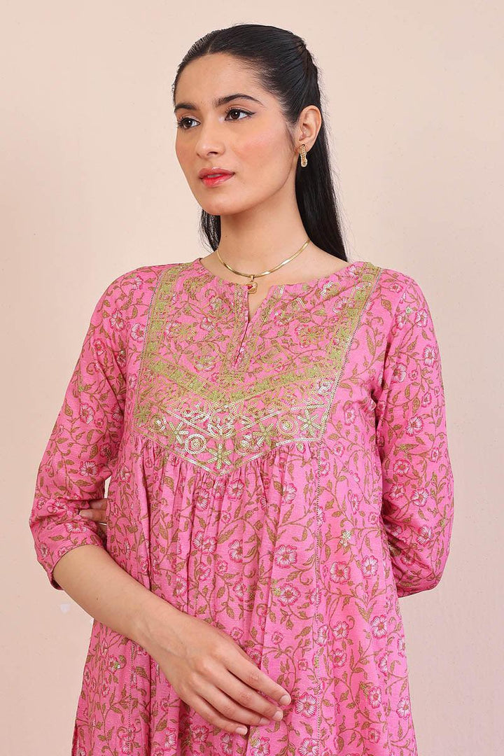 Generation - Desi Beat Swan Dress - Pink - Lawn - 1 Piece