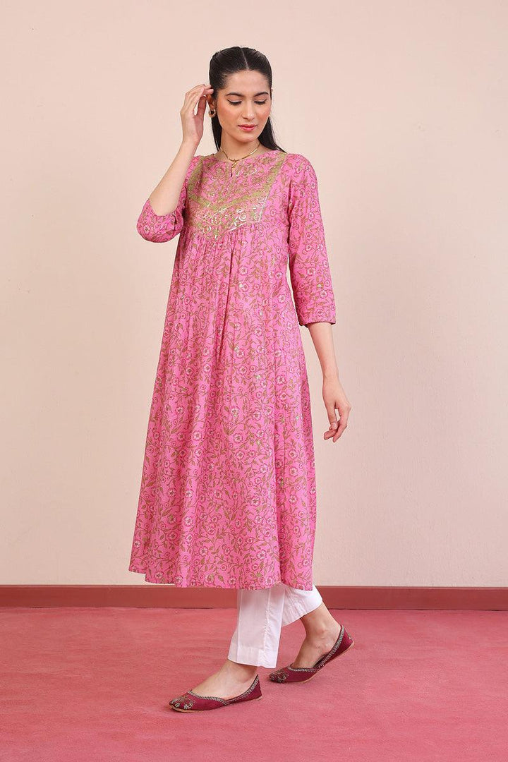 Generation - Desi Beat Swan Dress - Pink - Lawn - 1 Piece