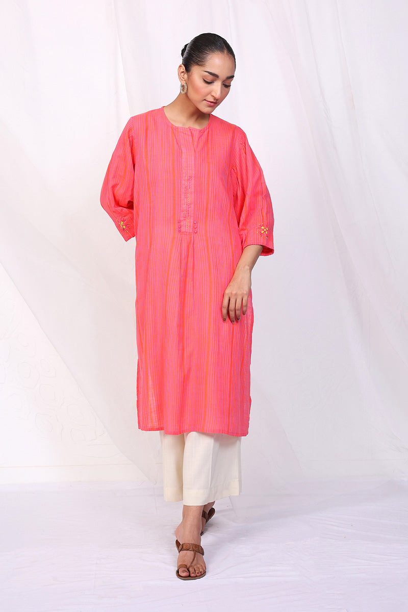 Generation - Serenity Kurta - Coral - Lawn - 1 Piece