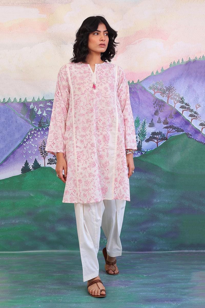 Generation - Malmal Embroidered Kurta - White - Lawn - 1 Piece