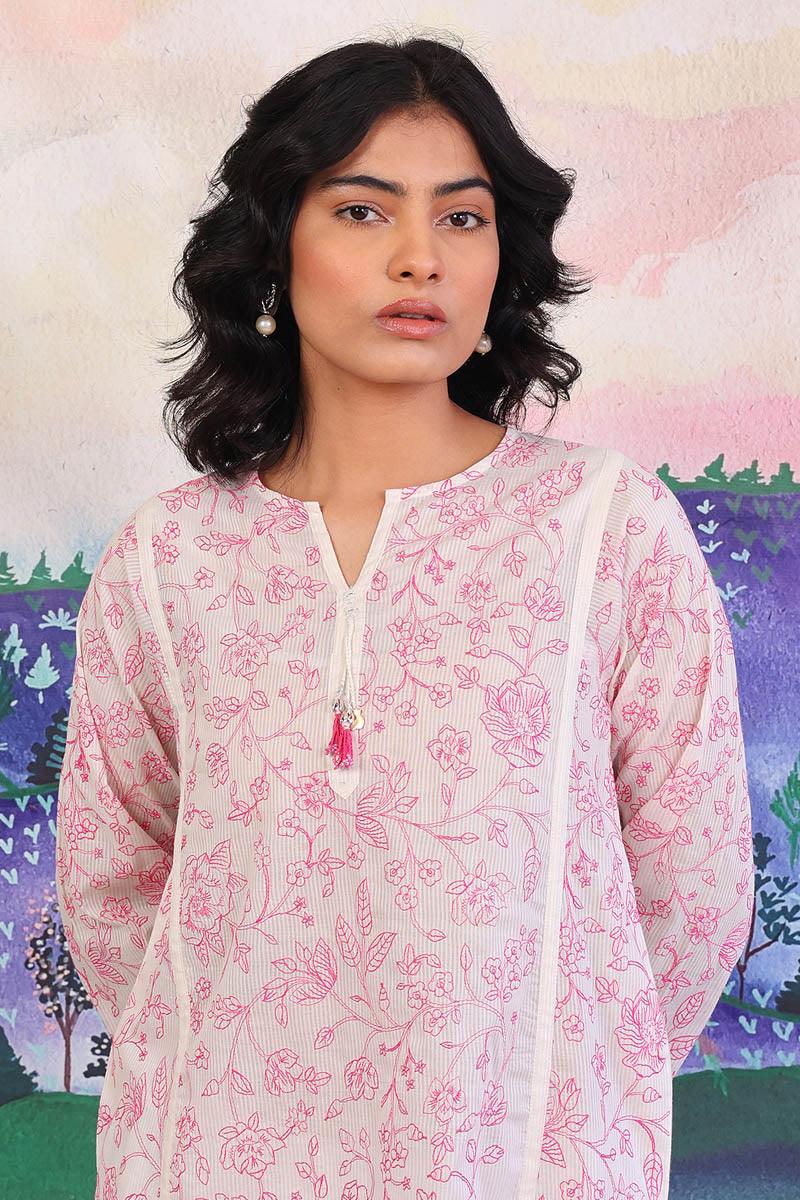 Generation - Malmal Embroidered Kurta - White - Lawn - 1 Piece