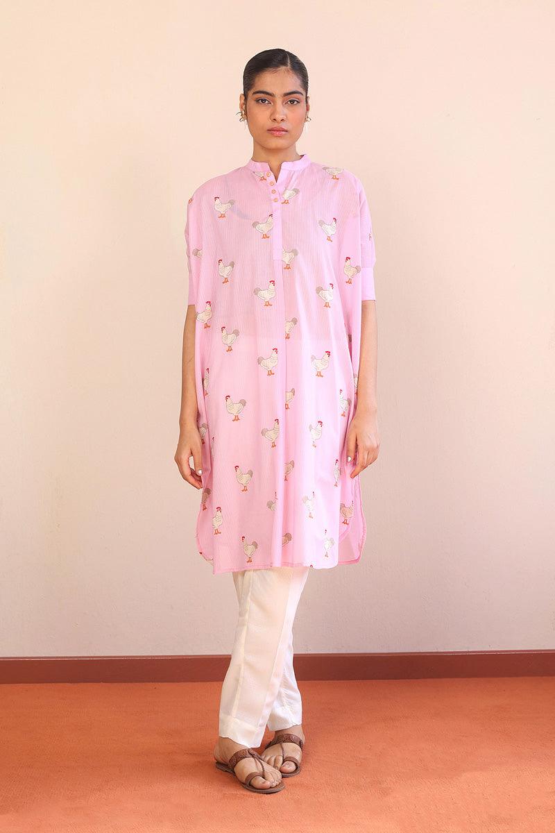 Generation - Malmal Kukri Kurta - Red - Lawn - 1 Piece