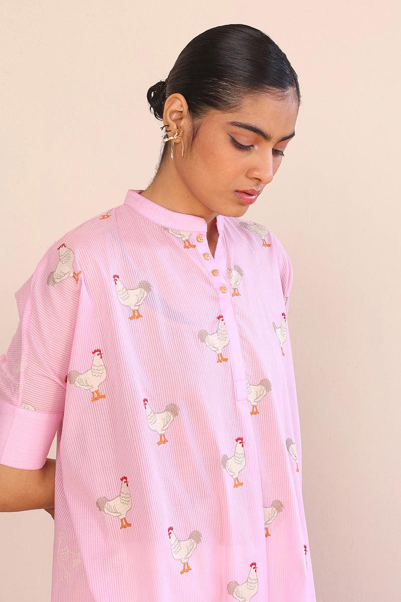 Generation - Malmal Kukri Kurta - Red - Lawn - 1 Piece