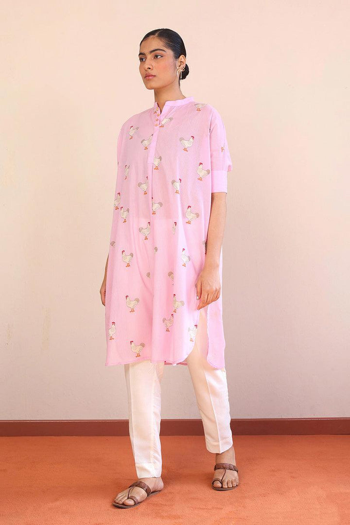 Generation - Malmal Kukri Kurta - Red - Lawn - 1 Piece