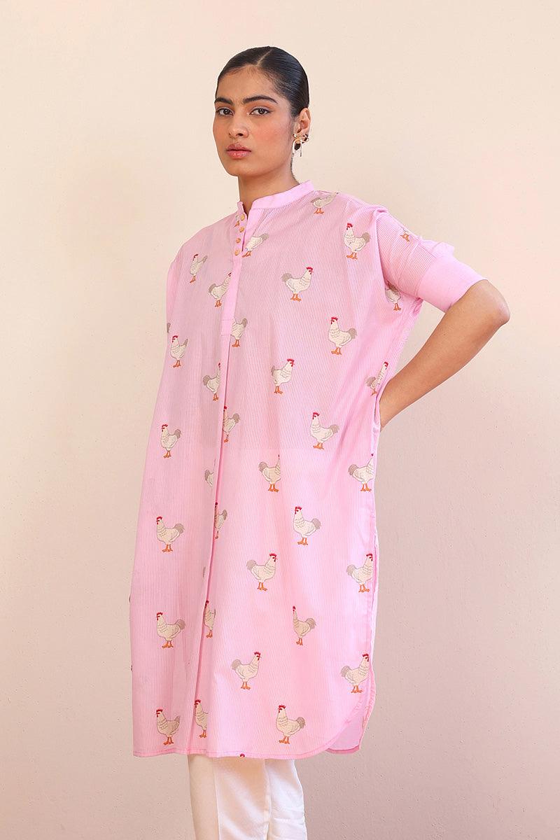 Generation - Malmal Kukri Kurta - Red - Lawn - 1 Piece