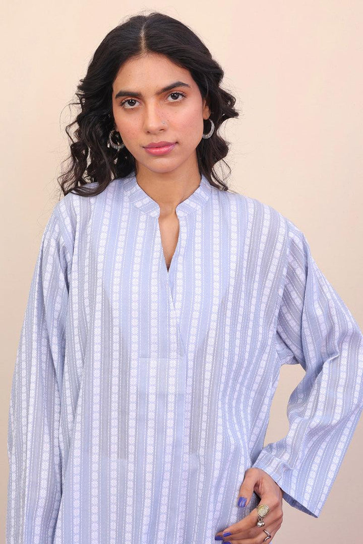 Generation - Katan Kahani Kurta - Blue - Jacquard - 1 Piece