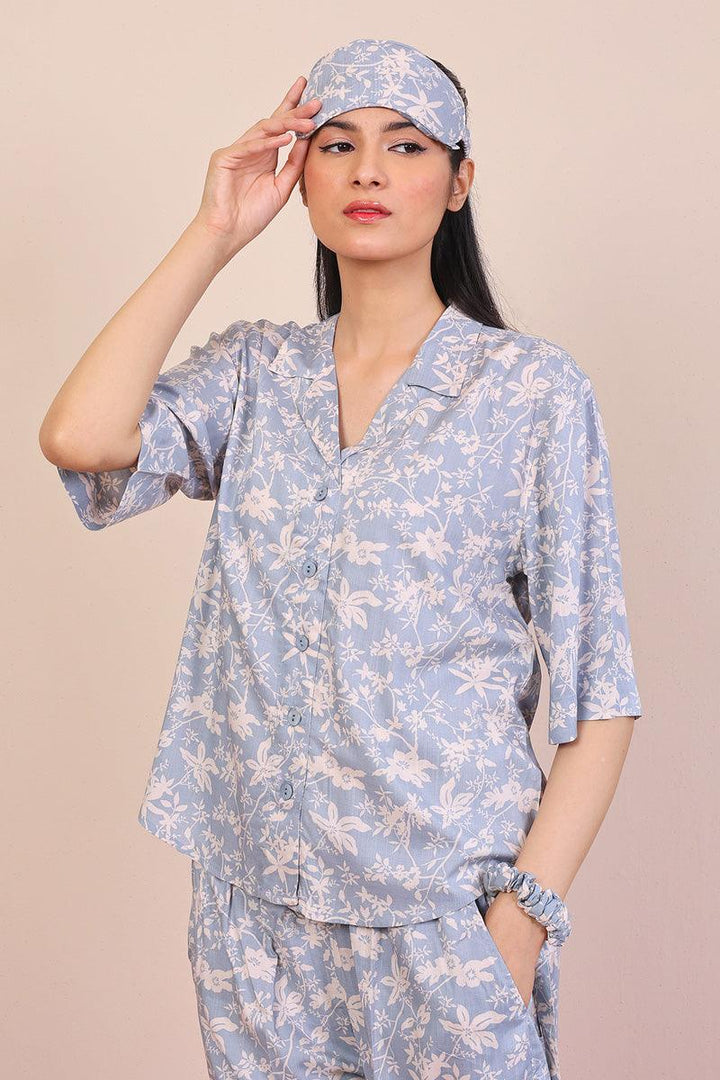 Generation - Loungewear Culottes Set - Blue - Viscose - 2 Piece