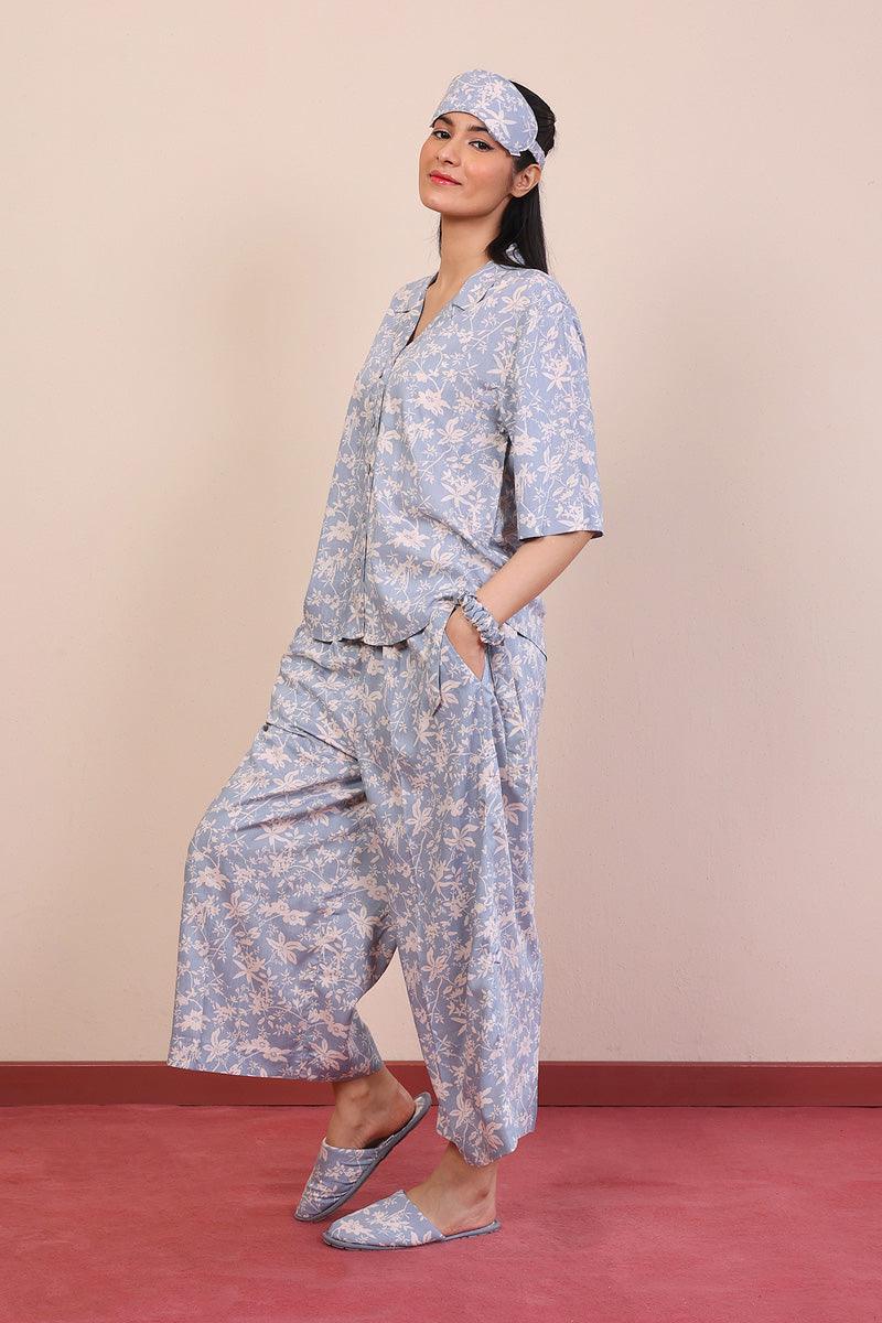 Generation - Loungewear Culottes Set - Blue - Viscose - 2 Piece