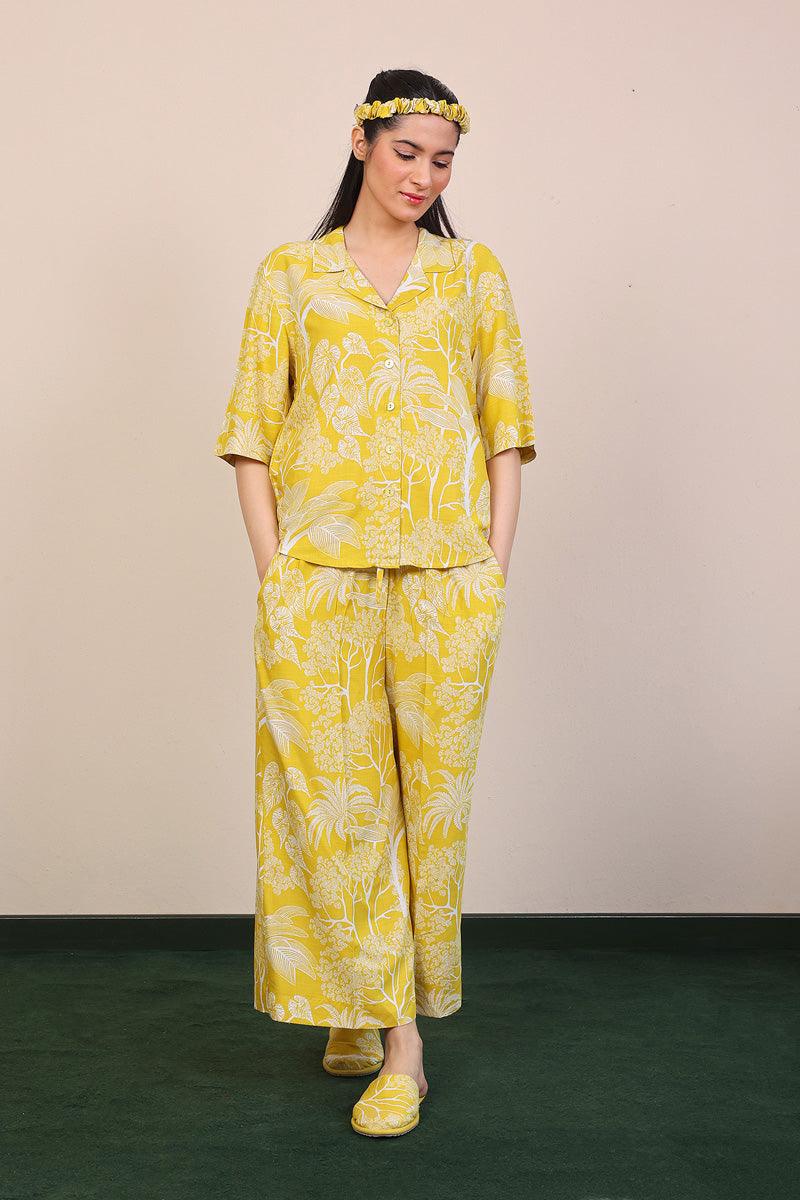 Generation - Loungewear Culottes Set - Yellow - Viscose - 2 Piece