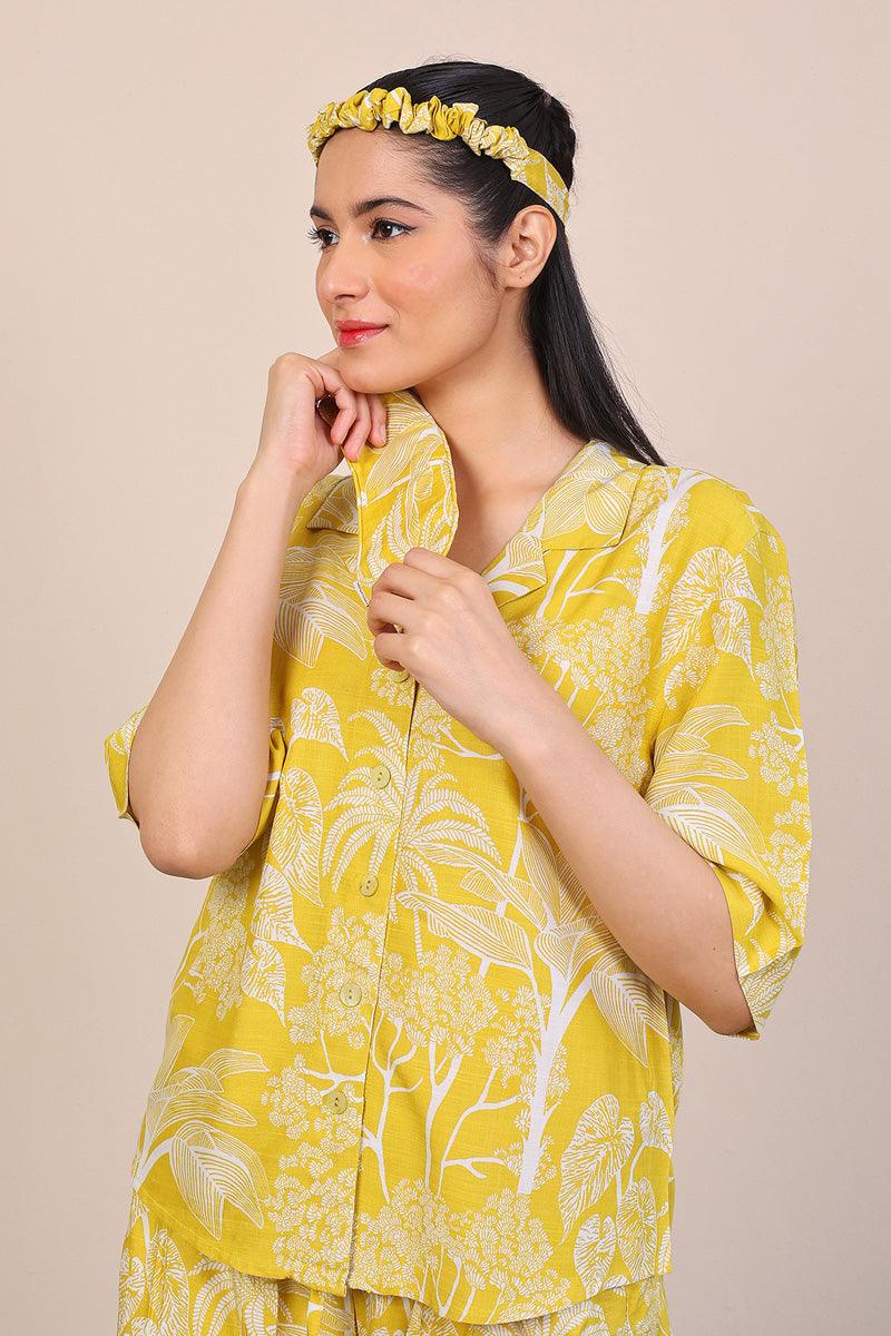 Generation - Loungewear Culottes Set - Yellow - Viscose - 2 Piece