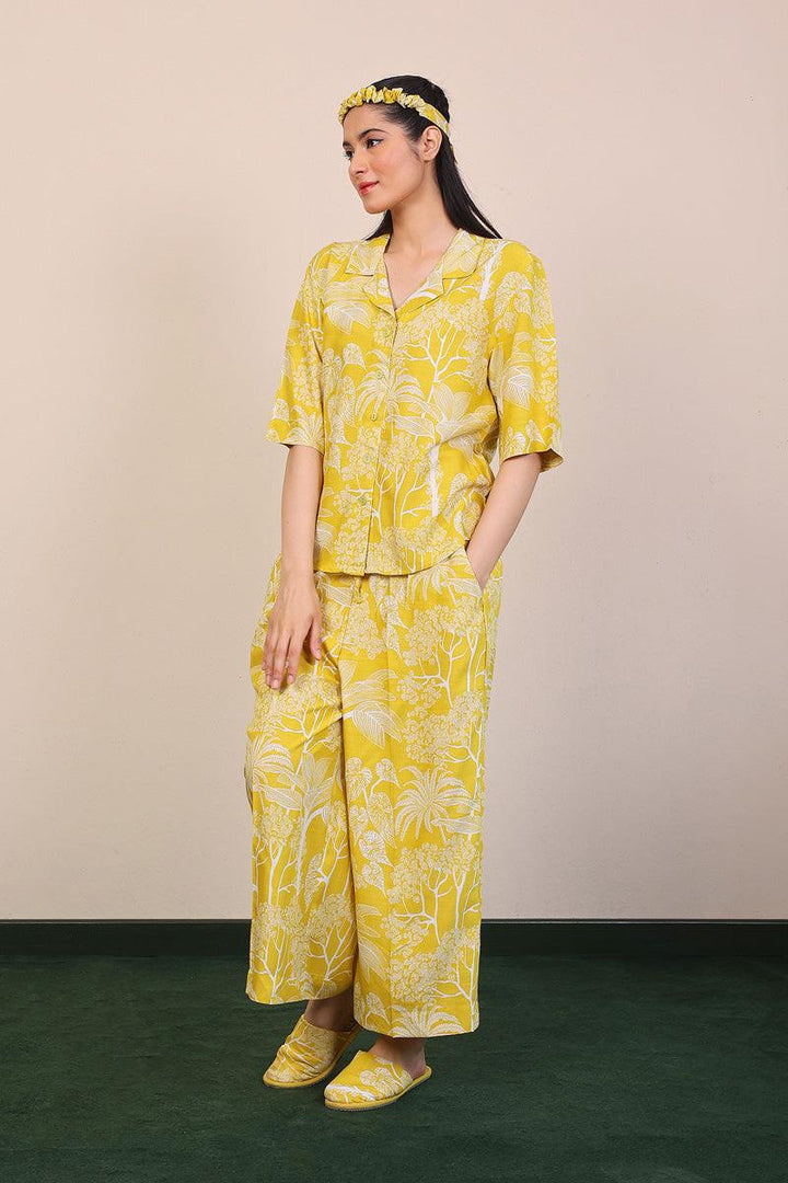 Generation - Loungewear Culottes Set - Yellow - Viscose - 2 Piece