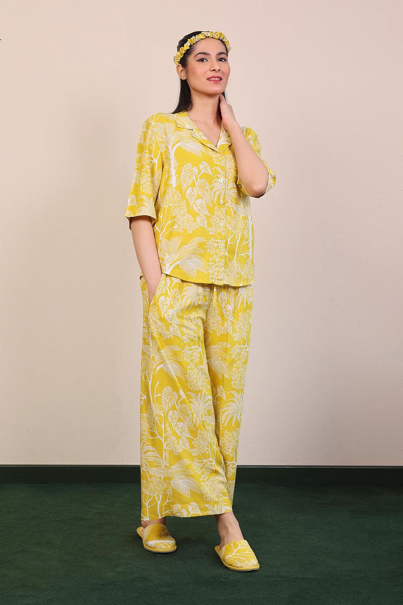 Generation - Loungewear Culottes Set - Yellow - Viscose - 2 Piece