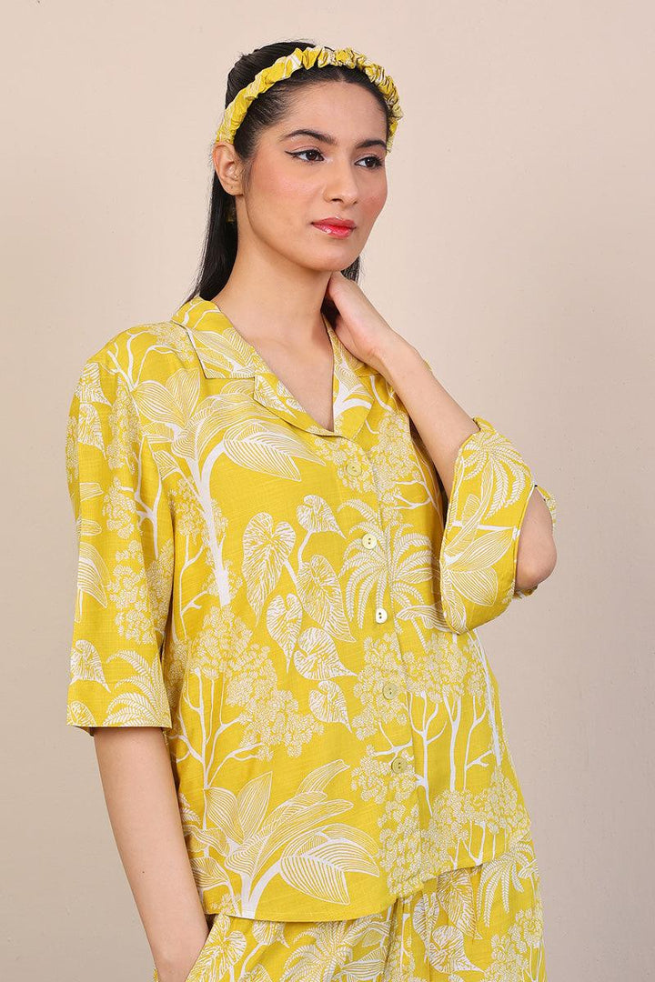 Generation - Loungewear Culottes Set - Yellow - Viscose - 2 Piece