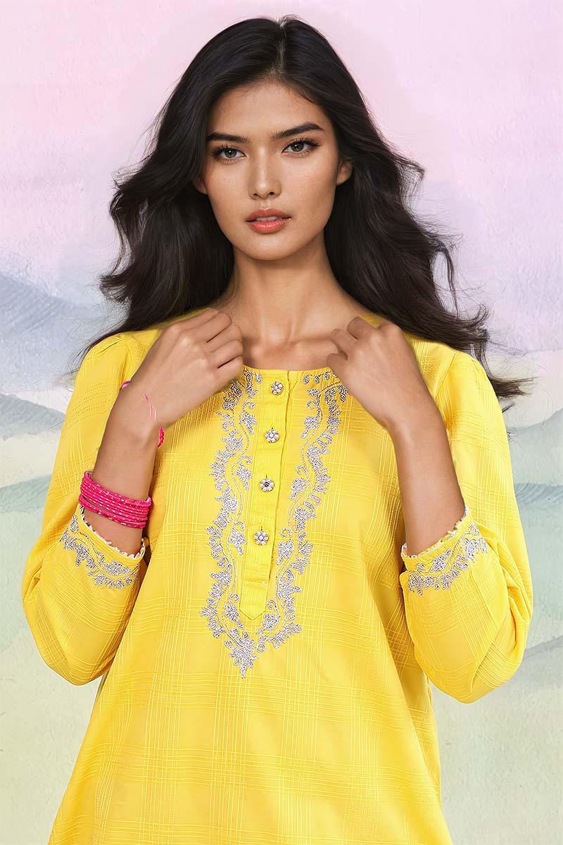Generation - Virsa Embroidered 2-Piece - Yellow - Lawn
