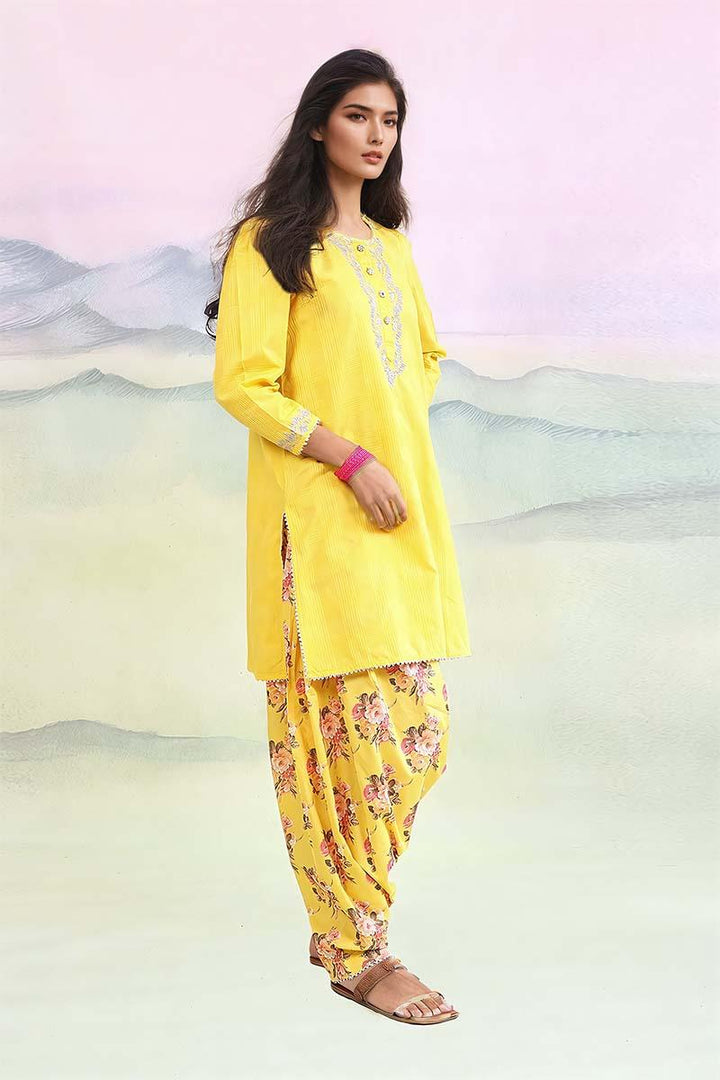 Generation - Virsa Embroidered 2-Piece - Yellow - Lawn