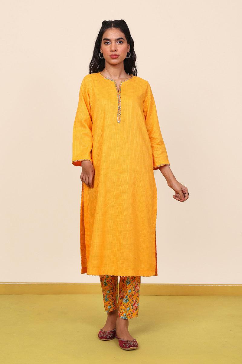 Generation - 2-Piece Virsa Set - Mango Yellow - Lawn