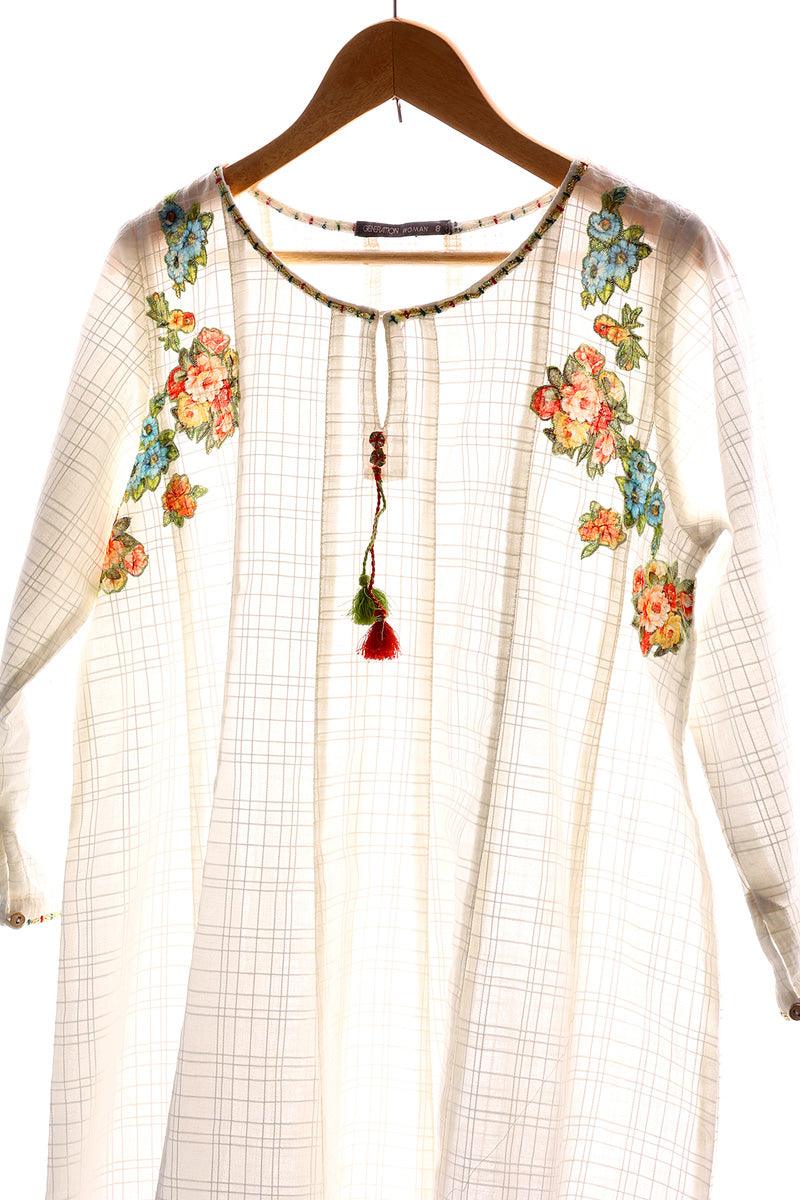 Generation - Virsa Applique Set - White - Lawn - 2 Piece