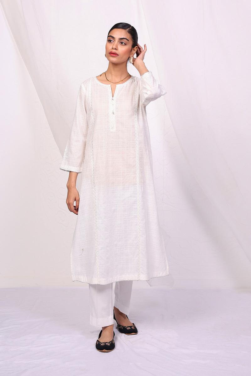 Generation - Virsa Kurta - White - Lawn - 1 Piece