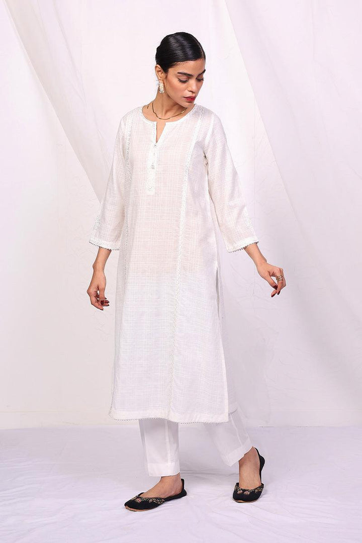Generation - Virsa Kurta - White - Lawn - 1 Piece
